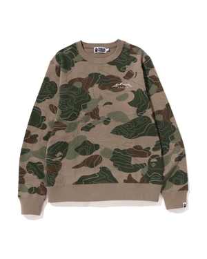 Sweatshirt Bape Layered Line Crewneck Grise Marron Homme | OKB-66216063